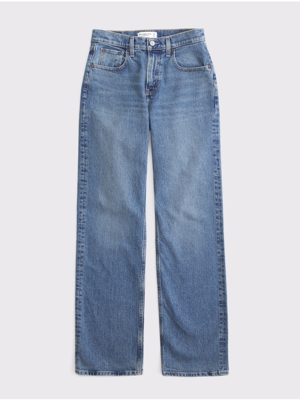 Abercrombie & Fitch Curve Love High Rise 90s Relaxed Jean Medium Wash
